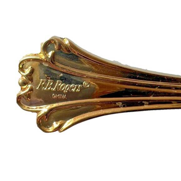 FB Rogers Golden Plated Electroplate American Chipendale 5 Spoons Tsp - Picture 16 of 16